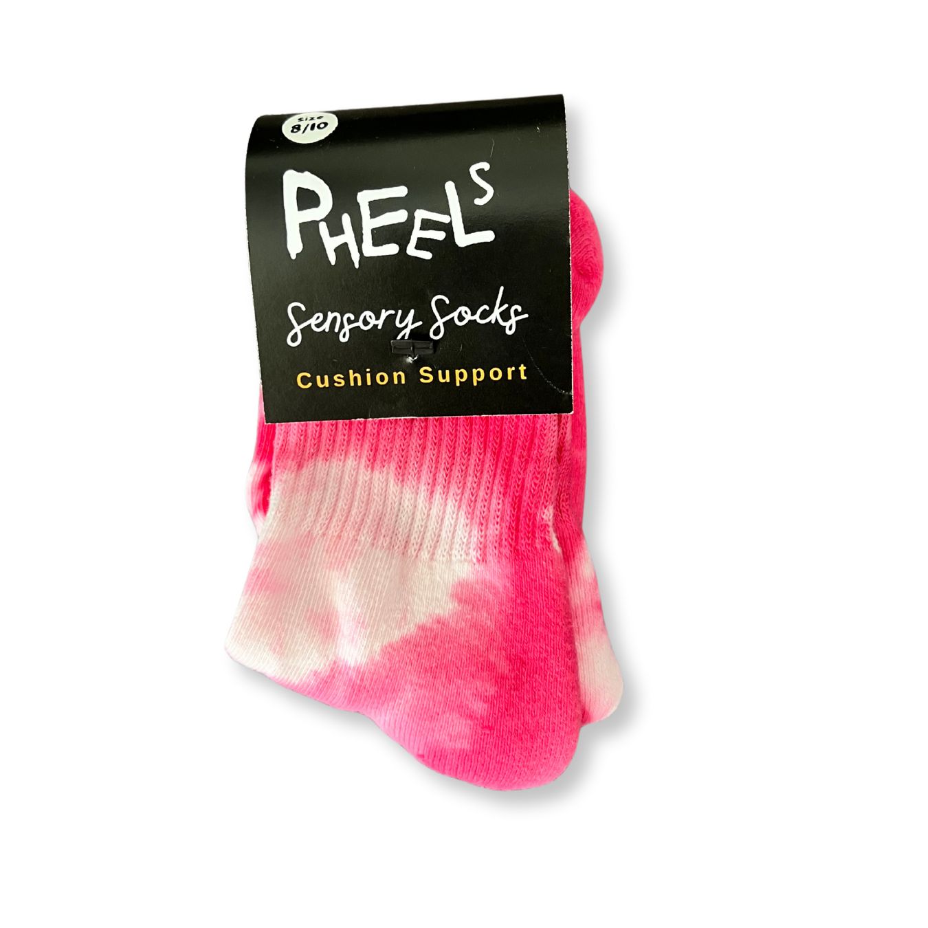 Sensory Friendly Cushion Socks in Raspberry Tie-Dye