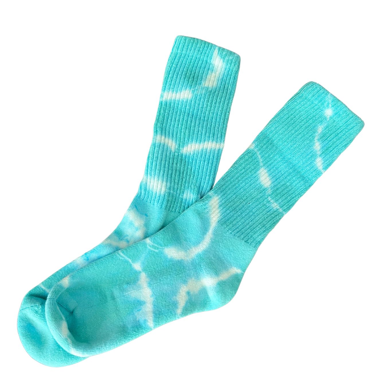 Sensory Friendly Cushion Socks in Bright Blue Tie-Dye
