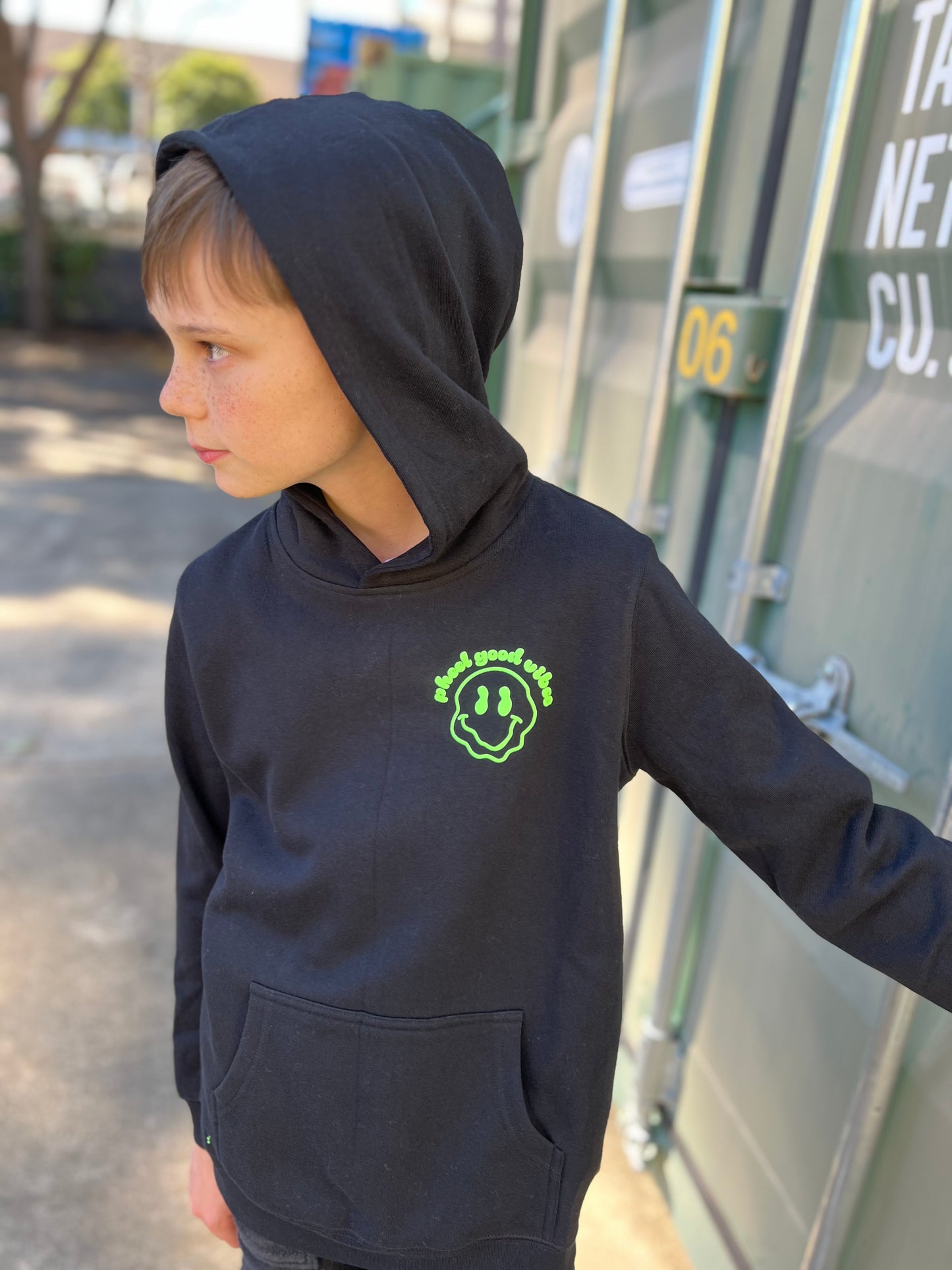 Pheel Good Vibes Hoodie in Neon Jet