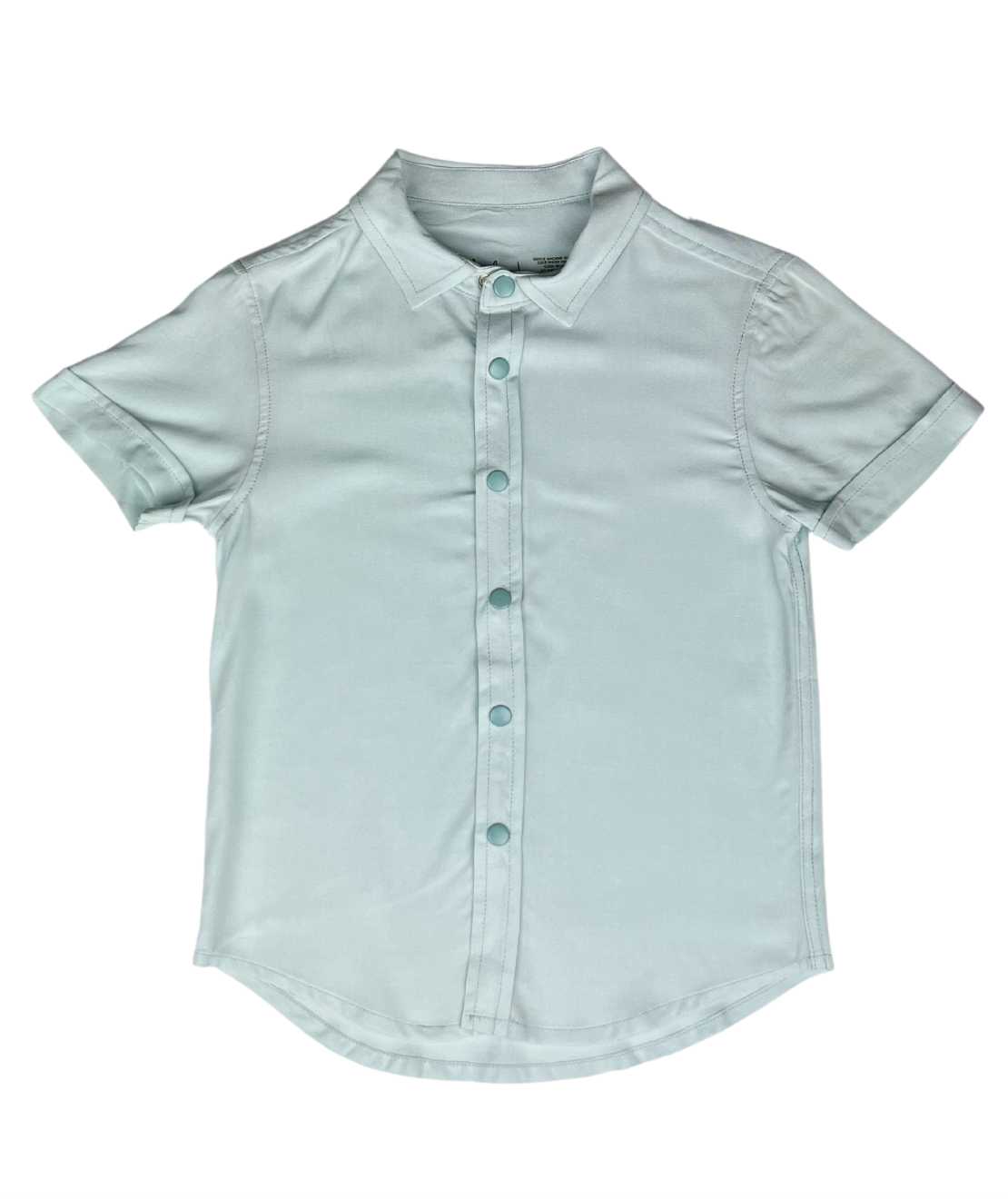 Press Stud Collared Shirt in Aqua
