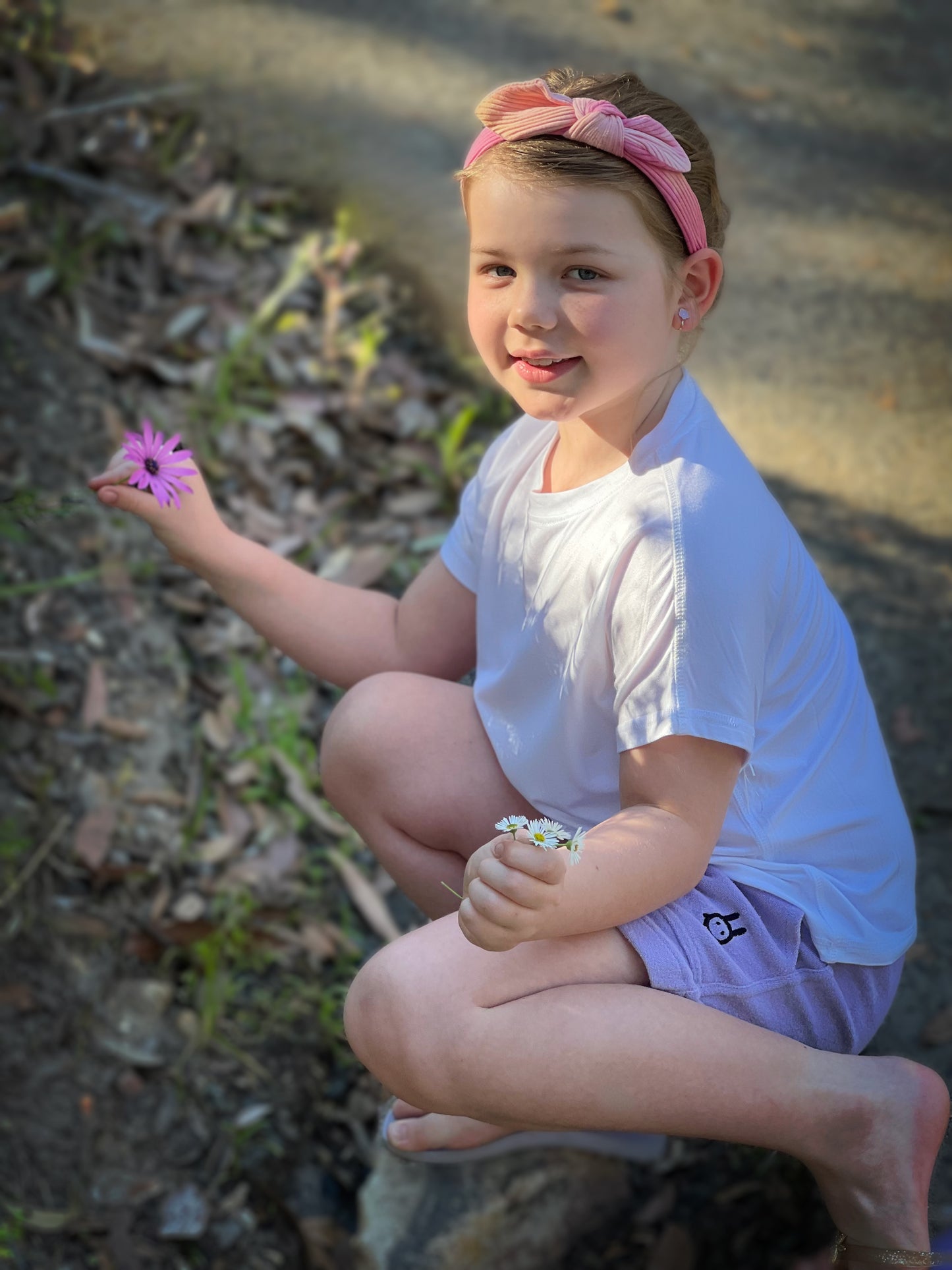 Girls French Terry Shorts in Lavender